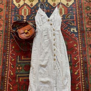 NWT button-down midi dress from Urban Outfitters. Made from linen.